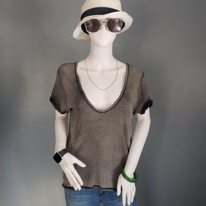 Free People Deep V-Neck Tee